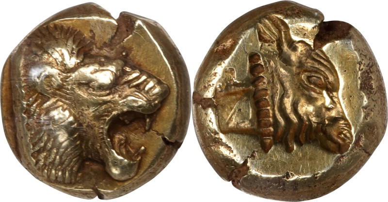 LESBOS. Mytilene. EL Hekte (2.52 gms), ca. 521-478 B.C. NGC Ch EF, Strike: 5/5 S...