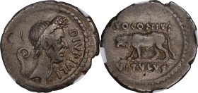DIVUS JULIUS CAESAR. AR Denarius (3.78 gms), Rome Mint, 40 B.C. NGC VF, Strike: 5/5 Surface: 2/5. Bankers' Marks.
Cr-526/2; CRI-329; Syd-1132; RSC-46...