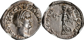 OTHO, A.D. 69. AR Denarius (3.44 gms), Rome Mint. NGC AU, Strike: 4/5 Surface: 3/5.
RIC-17; RSC-24A. Obverse: Bare head right; Reverse: Victory stand...