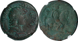 ANTINOUS, Died A.D. 130. Egypt, Alexandria. AE Drachm (25.06 gms). NGC Ch F, Strike: 4/5 Surface: 3/5.
Obverse: Draped bust right, wearing hem-hem cr...