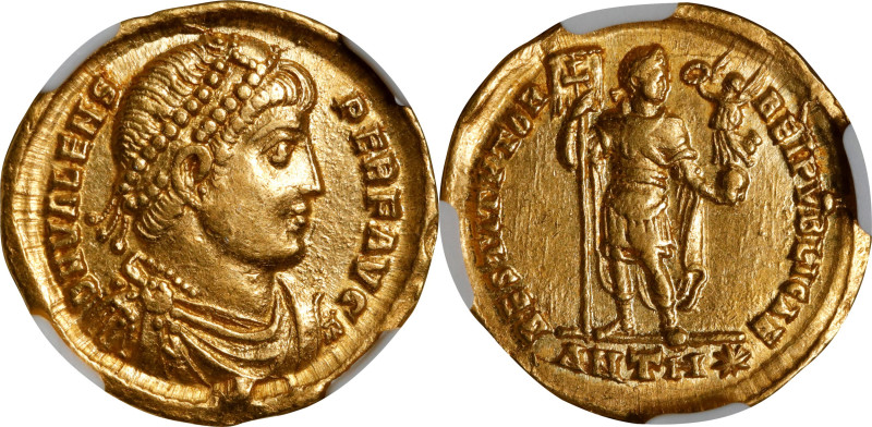 VALENS, A.D. 364-378. AV Solidus (4.44 gms), Antioch Mint, 8th Officina, A.D. 36...