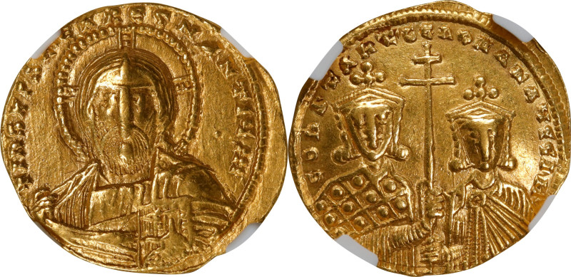 CONSTANTINE VII with ROMANUS II, 913-959. AV Solidus (4.41 gms), Constantinople ...