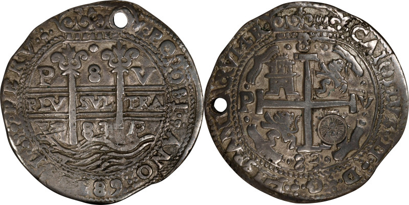 BOLIVIA. "Royal" Presentation Cob 8 Reales, 1683-P V. Potosi Mint. Charles II. N...