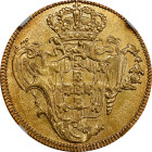 BRAZIL. 6400 Reis (Peca), 1773-B. Bahia Mint. Jose I. NGC Unc Details--Cleaned.
Fr-69; KM-172.1. No matter its cleaned status, this otherwise uncircu...