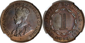 BRITISH HONDURAS. Cent, 1924. London Mint. George V. NGC PROOF-64 Brown.
KM-19; Prid-58. A RARE offering in proof that is made all the more desirable...