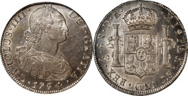 CHILE. 8 Reales, 1794-So DA. Santiago Mint. Charles IV. PCGS AU-58.
KM-51; Cal-1023. A rather difficult date in elevated states of preservation, as i...