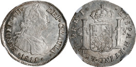 COLOMBIA. 2 Reales, 1819-P MF. Popayan Mint. Ferdinand VII. NGC MS-62+.
KM-70.2; Restrepo-114.11. A VERY RARE date, with us only being able to find t...