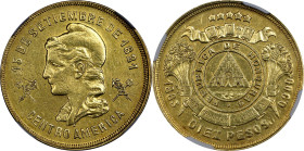HONDURAS. 10 Pesos, 1883. Tegucigalpa Mint. NGC AU-50.
Fr-5; KM-58. An EXTREMELY RARE type that is missing from most major collections, such as Hamme...