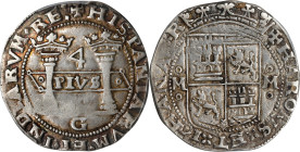 MEXICO. Cob 4 Reales, ND (1538-42)-M G. Mexico City Mint. Carlos & Johanna. PCGS EF-45.
KM-16; Cal-119. Weight: 13.68 gms. Early series, with mintmar...