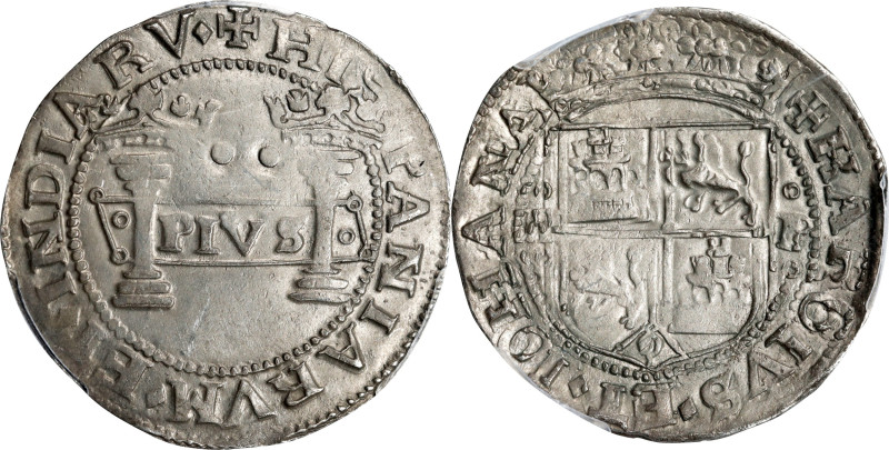 MEXICO. Cob 2 Reales, ND (1541-42)-M P. Mexico City Mint. Carlos & Johanna. PCGS...