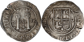 MEXICO. Cob 4 Reales, ND (1554-56)-Mo O. Mexico City Mint. Carlos & Johanna. PCGS EF-45.
KM-18; Cal-138. Despite displaying a fairly strong edge spli...