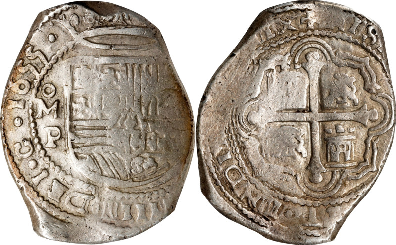 MEXICO. Cob 8 Reales, 1655-Mo P. Mexico City Mint. Philip IV. PCGS VF-35.
KM-45...