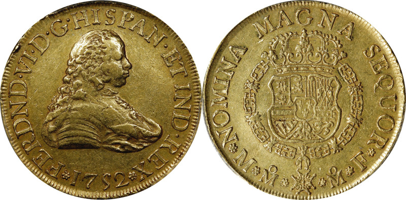 MEXICO. 8 Escudos, 1752-Mo MF. Mexico City Mint. Ferdinand VI. PCGS EF-45.
Fr-1...