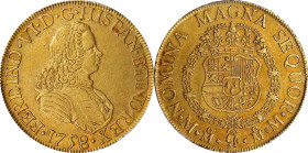 MEXICO. 8 Escudos, 1758-Mo MM. Mexico City Mint. Ferdinand VI. PCGS AU-50.
Fr-21; KM-152; Cal-794. Though spending a portion of its lengthy existence...
