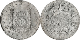 MEXICO. 8 Reales, 1754/3-Mo MF. Mexico City Mint. Ferdinand VI. PCGS MS-62.
KM-104.1; Cal-480. Overdate variety. Frosty and largely untoned, though t...