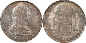 MEXICO. 8 Reales, 1772-Mo FM. Mexico City Mint. Charles III. PCGS AU-58.
KM-106.1; FC-52; Cal-1105; Yonaka-M8-72A. Variety with inverted Assayer's le...