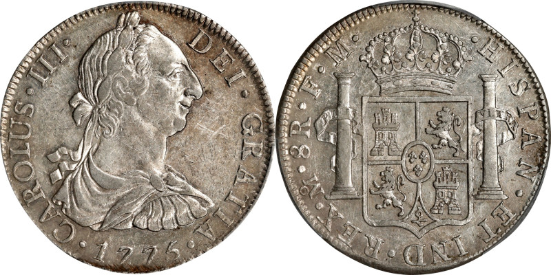 MEXICO. 8 Reales, 1775-Mo FM. Mexico City Mint. Charles III. PCGS AU-55.
KM-106...