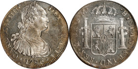MEXICO. 8 Reales, 1796-Mo FM. Mexico City Mint. Charles IV. PCGS MS-62.
KM-109; Cal-959; Yonaka-M8-96. Tied for top-pop at PCGS, The Stendebach Colle...