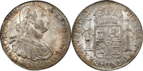 MEXICO. 8 Reales, 1800-Mo FM. Mexico City Mint. Charles IV. PCGS MS-61.
KM-109; Cal-965; Yonaka-M8-100. One of the most wholesome and original uncirc...