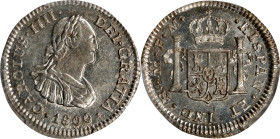 MEXICO. 1/2 Real, 1800/799-Mo FM. Mexico City Mint. Charles IV. PCGS MS-63.
KM-72; Yonaka-M05-100a. Boldly struck for the type and with a clear overd...