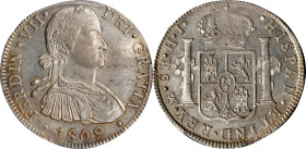 MEXICO. 8 Reales, 1809-Mo HJ. Mexico City Mint. Ferdinand VII. PCGS MS-61.
KM-110; Yonaka-M8-109A. Imaginary Bust type. A very SCARCE assayer and dat...