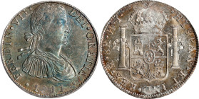 MEXICO. 8 Reales, 1811-Mo HJ. Mexico City Mint. Ferdinand VII. PCGS MS-62.
KM-110; Cal-1317; Yonaka-M8-111. Armored bust variety. One of the most bol...