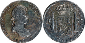 MEXICO. 8 Reales, 1820/10-Mo JJ. Mexico City Mint. Ferdinand VII. PCGS Genuine--Cleaned, AU Details.
KM-111; Cal-1335. A RARE overdate, this variety ...