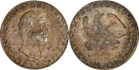 MEXICO. 8 Reales, 1823-Mo JM. Mexico City Mint. Agustin I Iturbide. PCGS AU-53.
KM-310. Bust with short, uneven truncation (type V). Some minor handl...