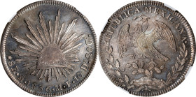MEXICO. 8 Reales, 1836-Mo MF. Mexico City Mint. NGC MS-65.
KM-377.10; DP-Mo16. Residing at the top of the population report at NGC, this impressive G...
