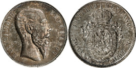 MEXICO. 50 Centavos, 1866-Mo. Mexico City Mint. Maximilian I. PCGS MS-63.
KM-387. Not often encountered in such an elegant state of preservation, thi...