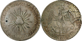 MEXICO. Durango. Cuencame. Peso, 1914. PCGS AU-58.
KM-621. A handsome example of this ever popular type, the present specimen delivers nearly complet...