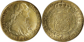 PERU. 8 Escudos, 1794-LM IJ. Lima Mint. Charles IV. PCGS AU-58.
Fr-40; KM-101; Cal-1593. On the cusp of Mint State status, this tremendously attracti...