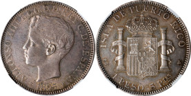 PUERTO RICO. Peso, 1895-PG V. Madrid Mint. Alfonso XIII. NGC MS-63.
KM-24. An ever popular world crown, the present specimen delivers much Choice bea...