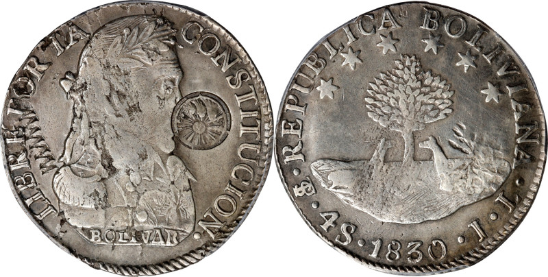 GUATEMALA. Guatemala - El Salvador - Bolivia. 4 Reales, ND (ca. 1839-40). PCGS G...