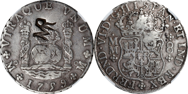 MOZAMBIQUE. Mozambique - Mexico. 8 Reales, ND (1765). Jose I. NGC VF-35.
KM-29;...