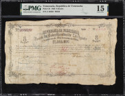 VENEZUELA. Republica de Venezuela. 8 Reales, 1860. P-24. Rosenman 35. PMG Choice Fine 15.
The back of this note was used to illustrate the guarantee ...