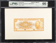 VENEZUELA. Lot of (2). Banco Central de Venezuela. 500 Bolivares, ND (1947-71). P-37p1 & 37p2. Front & Back Proofs. PMG Gem Uncirculated 66 EPQ & Supe...