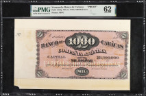 VENEZUELA. Lot of (4). Banco de Caracas. 20, 100, 500, & 1000 Bolivares, ND (ca 1879). P-S121r, S122r, 123p, & S124p. Remainders & Proofs. PMG About U...