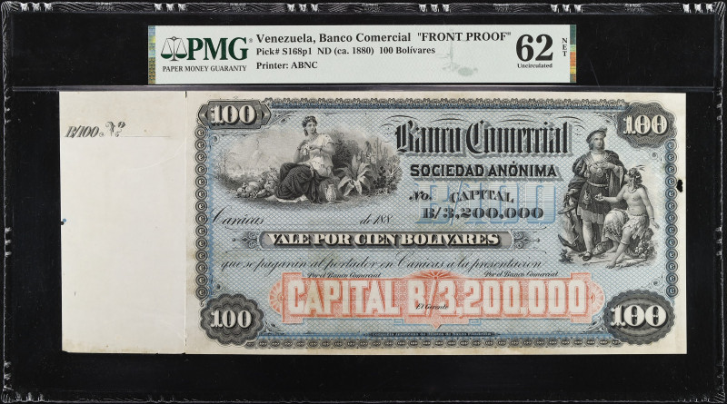 VENEZUELA. Lot of (2). Banco Comercial. 100 Bolivares, ND (ca. 1880). P-S168p1 &...