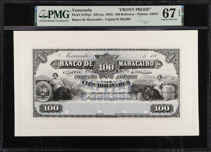 VENEZUELA. Lot of (2). Banco de Maracaibo. 100 Bolivares, ND (ca 1885). P-S197p1...