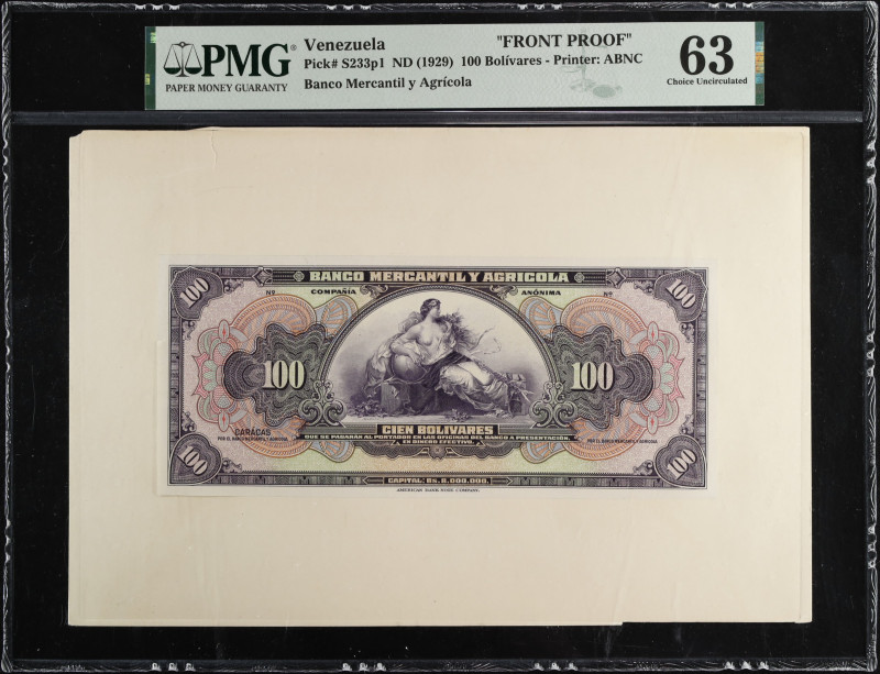 VENEZUELA. Lot of (2). Banco Mercantil y Agricola. 100 Bolivares, ND (1929). P-S...