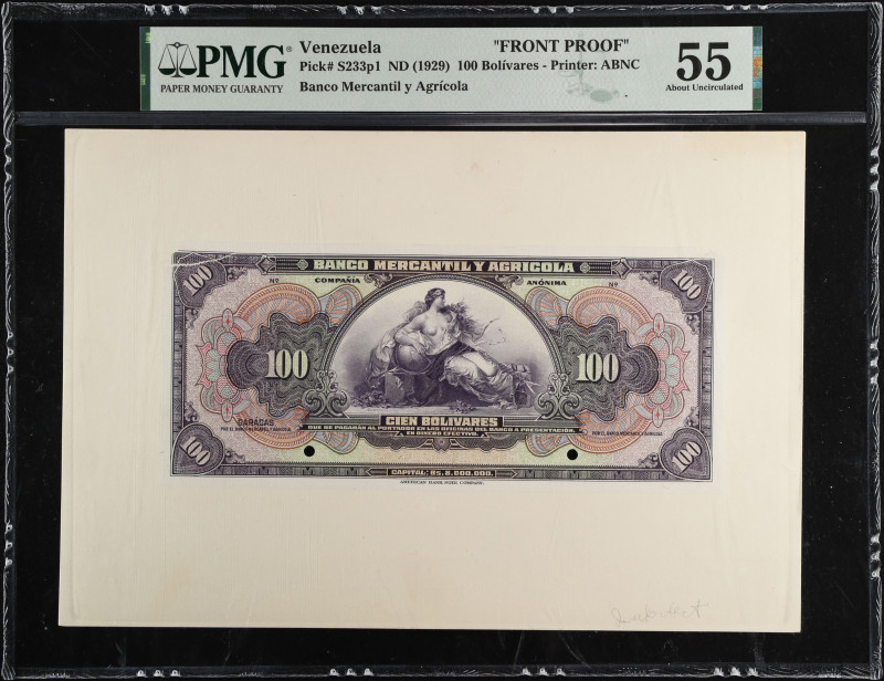 VENEZUELA. Banco Mercantil y Agricola. 100 Bolivares, ND (1929). P-S233p1. Front...