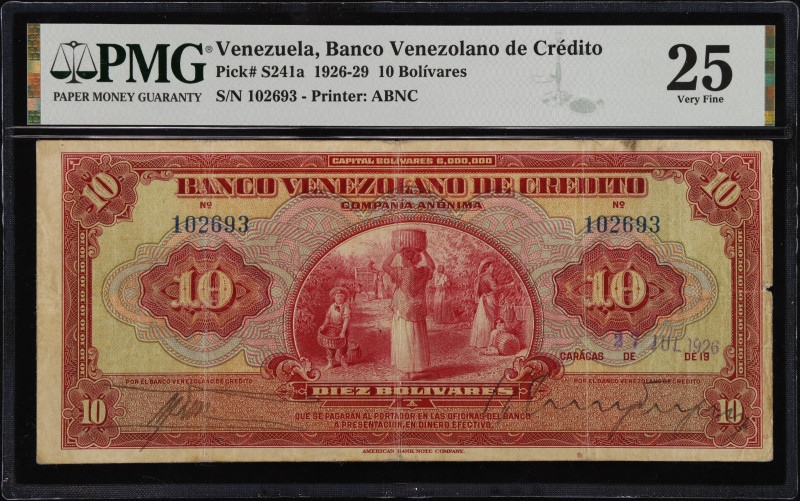 VENEZUELA. Banco Venezolano de Credito. 10 Bolivares, 1926. P-S241a. Rosenman 15...