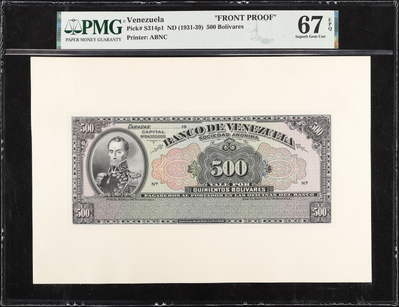 VENEZUELA. Banco de Venezuela. 500 Bolivares, ND (1931-39). P-S314p1. Rosenman 1...