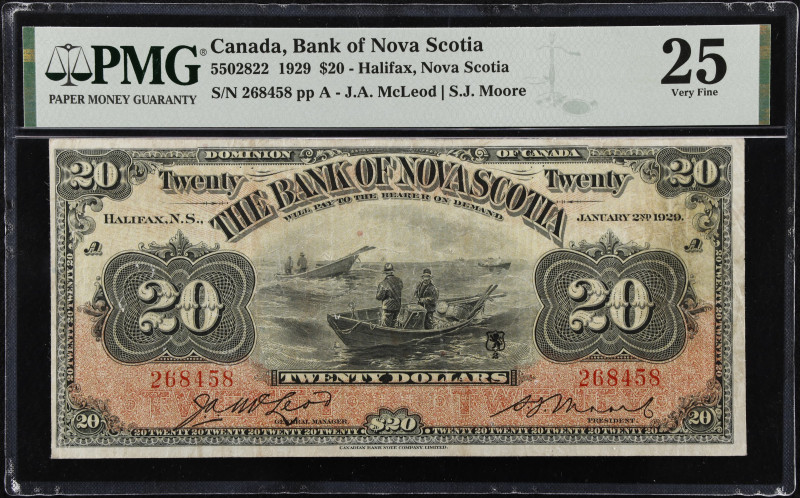 CANADA. Bank of Nova Scotia. 20, 1929. CH# 550-28-22. PMG Very Fine 25.
Halifax...