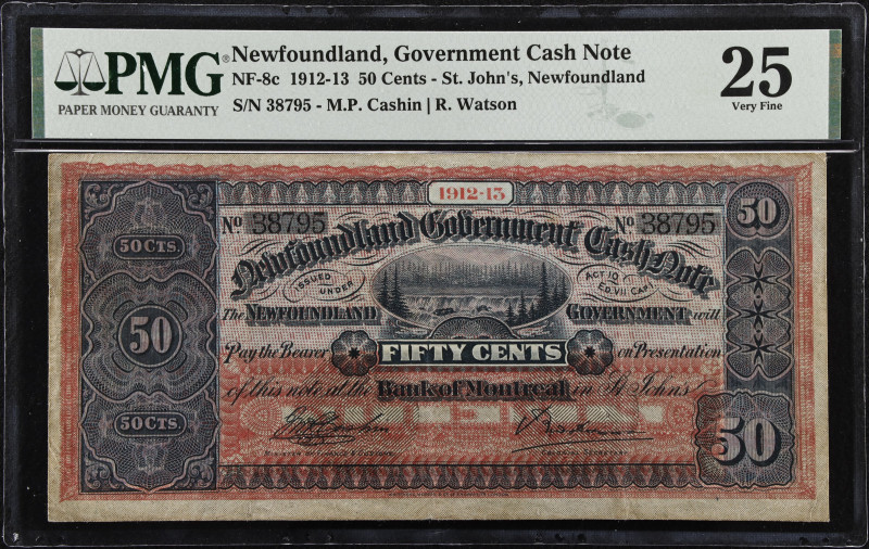 CANADA-NEWFOUNDLAND. The Government of Newfoundland. 50 Cents, 1912-13. NF-8c. P...