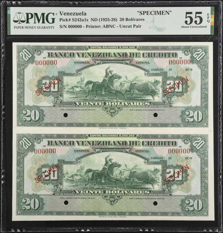 VENEZUELA. Banco Venezolano de Credito. 20 Bolivares, ND (1925-28). P-S242a1s. U...