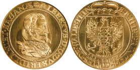 CZECHOSLOVAKIA. Gold Medallic 10 Ducats Restrike, 1972. Kremnica Mint. In the name of Albrecht von Wallenstein. NGC MS-67.
cf. Fr-17 (original); KMX-...