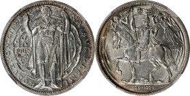 CZECHOSLOVAKIA. Silver Medallic 10 Ducats, 1929. Kremnica Mint. NGC MS-63.
cf. Fr-8 (for gold issue); KMX-6; cf. Novotny-II.A (same). By: Otakar Span...