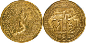 CZECHOSLOVAKIA. Gold Medallic 5 Ducats, 1934. Kremnica Mint. NGC MS-66.
Fr-14; KMX-20; Novotny-VI.B (RRRR). Mintage: 70. By: Anton Ham. Obverse: St. ...